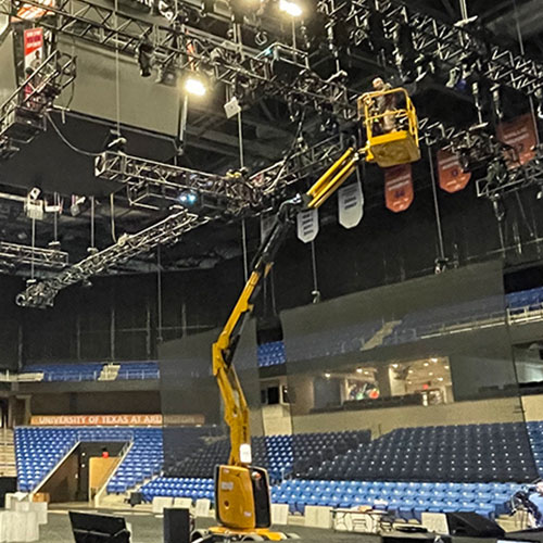 Raising equipment to the rafters